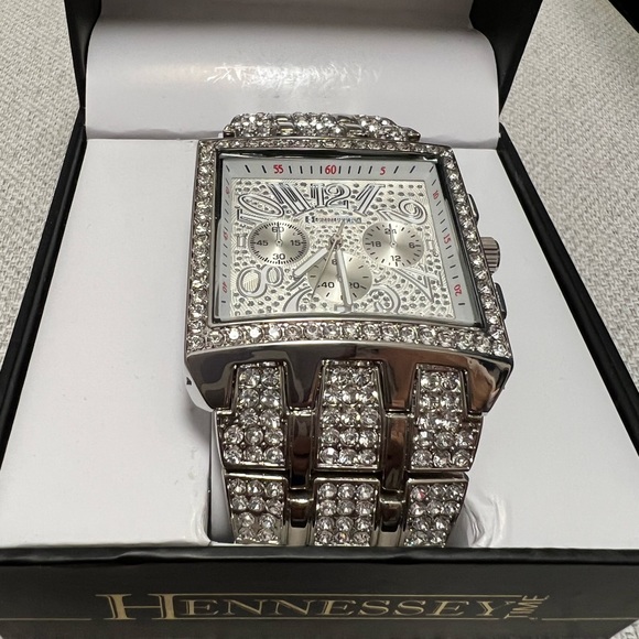 HENNESSE Accessories Nwt Hennessey Time Faux Diamond Mens Watch